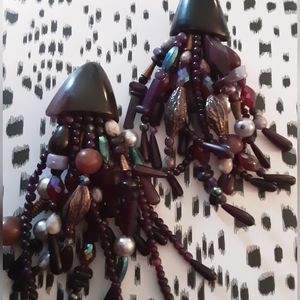 Long Monies Clip Earrings 5"